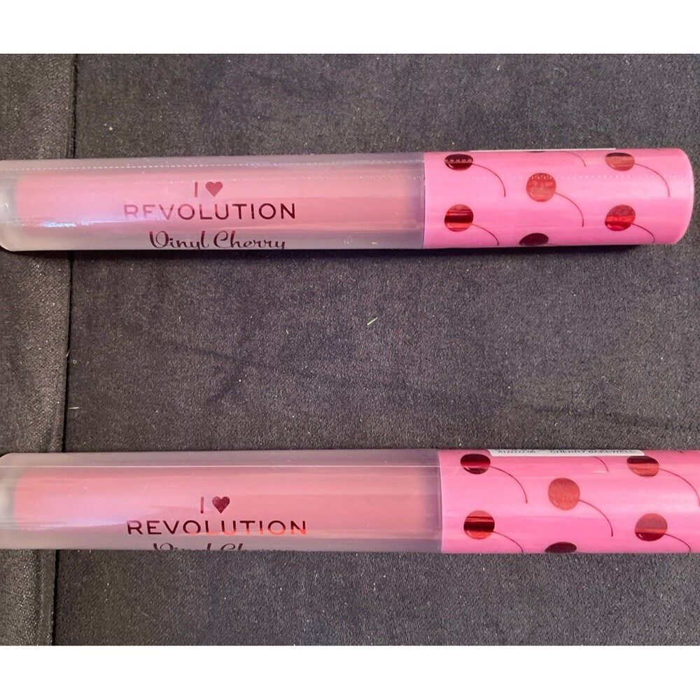 Revolution Vinyl Cherry Lip Gloss Bundle x2 New